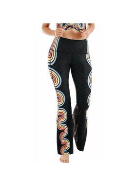 YOGA DEMOCRACY Original Bell Bottom Leggings in Rainbow Sz XS